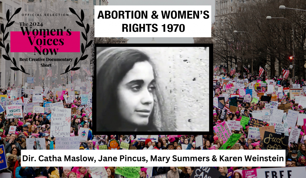 A banner for Abortion & Women's Rights 1970